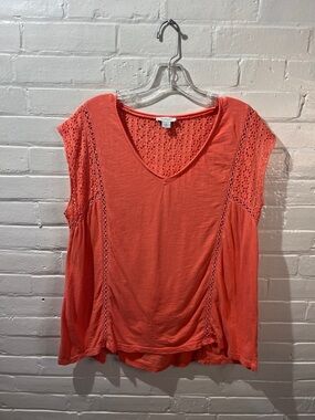 Sundance Coral Crochet-Panel Tank Top